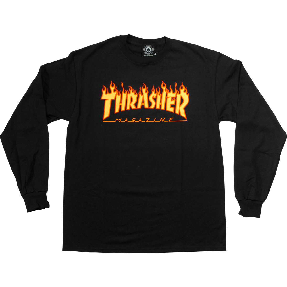 Black and online orange thrasher shirt