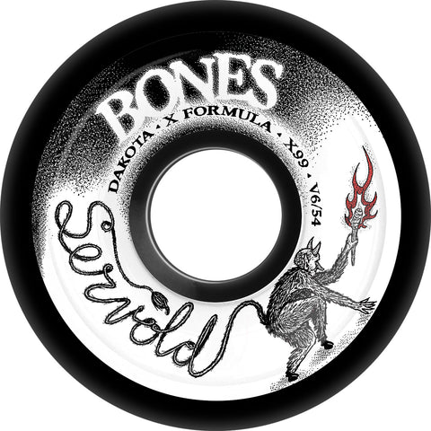 Bones Wheels X-Formula Skateboard Wheels Servold Eternal Search 54mm V6 Widecut 99A