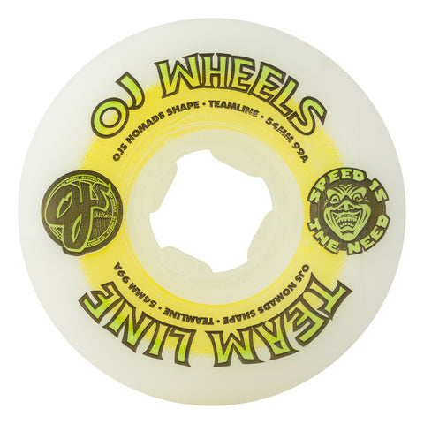 OJ 54mm Team Line Hardline 99a Skateboard Wheels