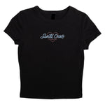 Santa Cruz Love Script Crop T-Shirt Womens Black