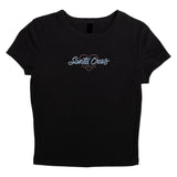 Santa Cruz Love Script Crop T-Shirt Womens Black