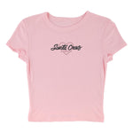 Santa Cruz Love Script Crop T-Shirt Womens Pink