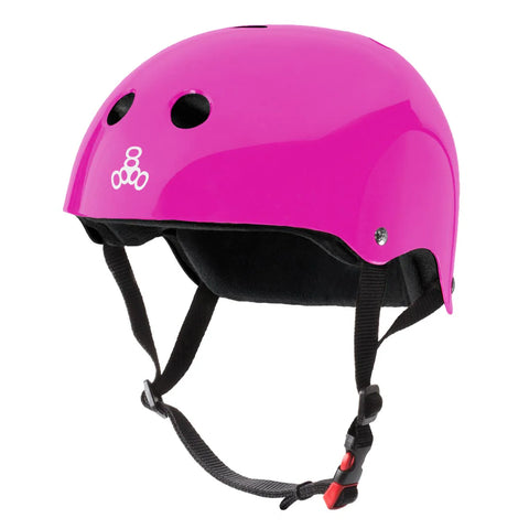 Triple 8 Certified Sweat-Saver Pink Gloss Skate Helmet