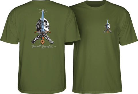 Powell Peralta Skull & Sword T-Shirt Military Green