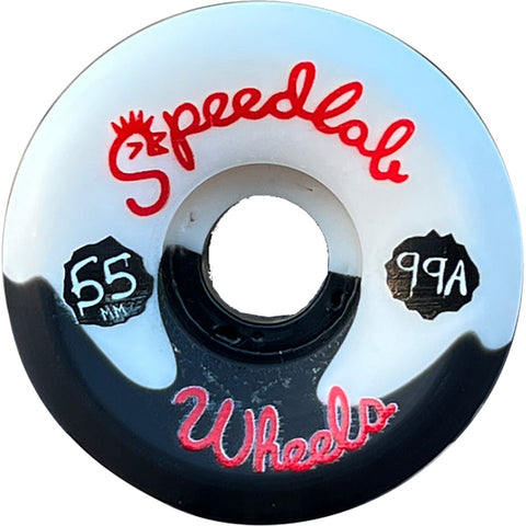 Speedlab 55mm 99a Trick’n Nuggets Black/White Swirl Wheels