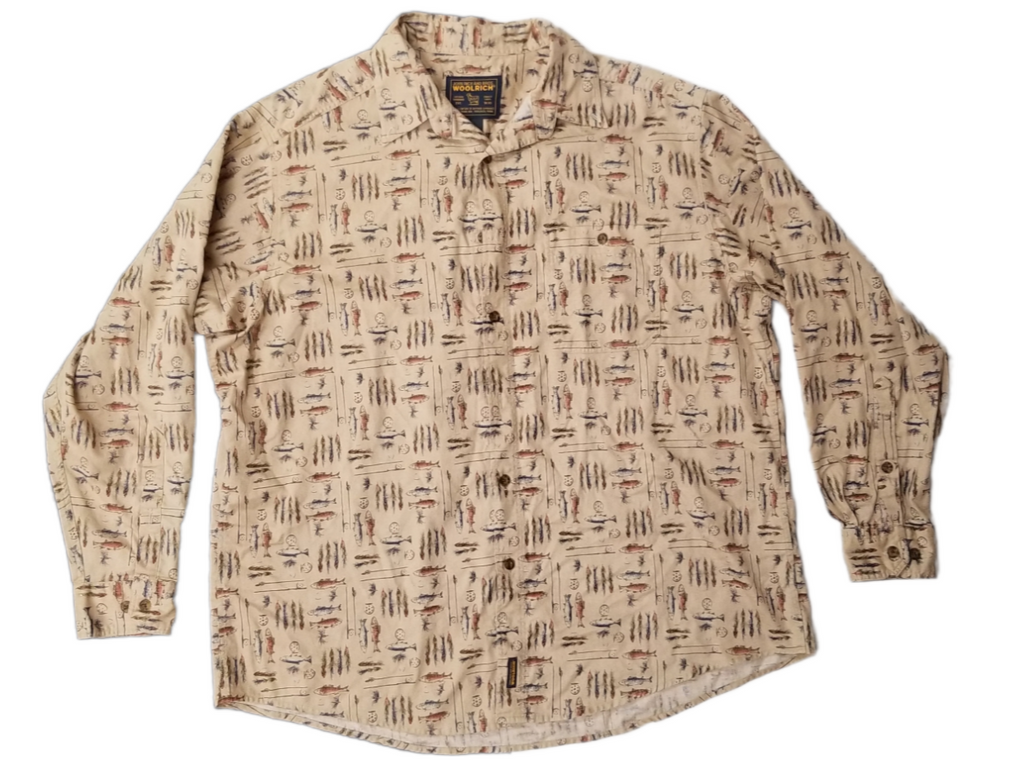 Woolrich John Rich and Bros Men Long Sleeve Button Up Fly Fishing
