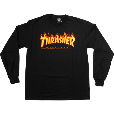 Thrasher Flame Long Sleeve T-Shirt (Black)