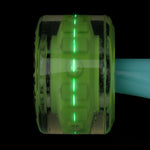60mm Light Ups w/GREEN LED and bearings OG Slime 78a Slime Balls Skateboard Wheels